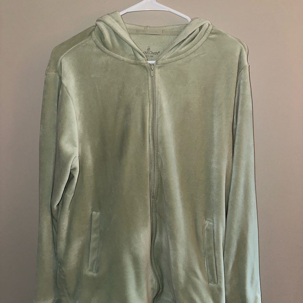 Cuddl Duds Sage Green Fleece Hoodie